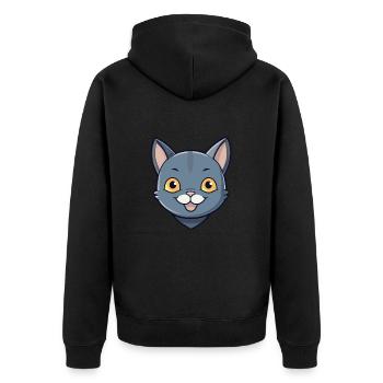Korat chat coloré dessin animé aquarelle illustration - Veste à capuche bio Premium Unisexe - noir - Dos - Nico (187cm)