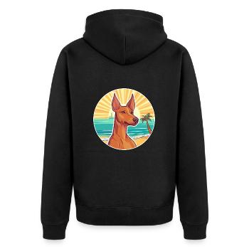 Pharaoh Hound Dog Breed Cartoon Kawaii Clipart Dog - Unisex Premium Organic Zip Hoodie - black - Back - Nico (187cm)