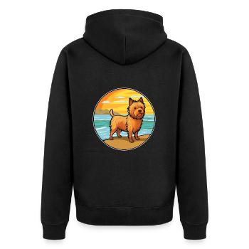 Norwich Terrier Hund Rasse Cartoon Kawaii Clipart - Unisex Premium Bio Zip Hoodie - Schwarz - Hinten - Nico (187cm)