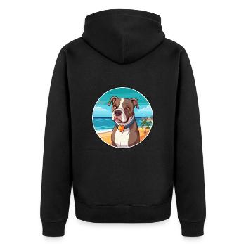 Pitbull chien race dessin animé Kawaii Clipart chien animal de compagnie - Veste à capuche bio Premium Unisexe - noir - Dos - Nico (187cm)
