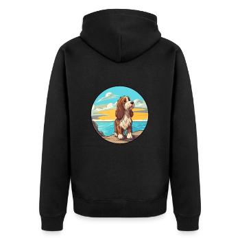 Petit Basset Griffon Vendéen Chien Race Cartoon - Veste à capuche bio Premium Unisexe - noir - Dos - Nico (187cm)