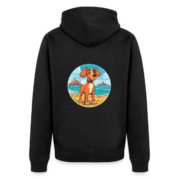 Prazsky Krysarik Hund Rasse Cartoon Kawaii Clipart - Unisex Premium Bio Zip Hoodie - Schwarz - Hinten - Nico (187cm)