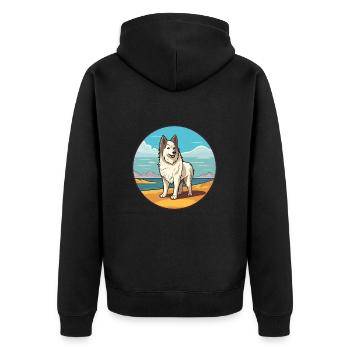 Sibérie occidentale Laika chien race dessin animé Kawaii chien - Veste à capuche bio Premium Unisexe - noir - Dos - Nico (187cm)