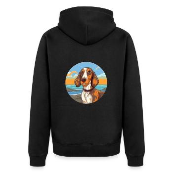 Russe Arlequin Hound chien race Cartoon Kawaii - Veste à capuche bio Premium Unisexe - noir - Dos - Nico (187cm)