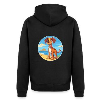 Ratonero Valenciano Race de chien Cartoon Kawaii Dog - Veste à capuche bio Premium Unisexe - noir - Dos - Nico (187cm)