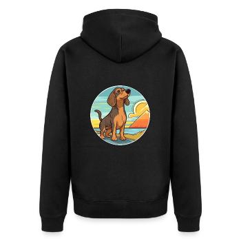 Westphalien Dachsbracke race de chien dessin animé Kawaii - Veste à capuche bio Premium Unisexe - noir - Dos - Nico (187cm)