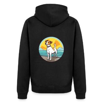 Tenterfield Terrier Hund Rasse Cartoon Kawaii Hund - Unisex Premium Bio Zip Hoodie - Schwarz - Hinten - Nico (187cm)