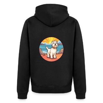 Sealyham Terrier Dog Breed Cartoon Kawaii Clipart - Unisex Premium Organic Zip Hoodie - black - Back - Nico (187cm)