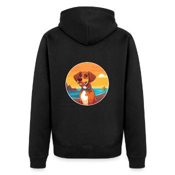 Sapsali Dog Breed Cartoon Kawaii Clipart Dog Pet - Unisex Premium Organic Zip Hoodie - black - Back - Nico (187cm)