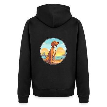Smaland chien chien race dessin animé Kawaii Clipart chien - Veste à capuche bio Premium Unisexe - noir - Dos - Nico (187cm)