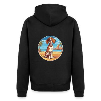 Slovensky Cuvac chien race Cartoon Kawaii Clipart - Veste à capuche bio Premium Unisexe - noir - Dos - Nico (187cm)