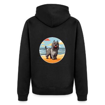 Skye Terrier Hund Rasse Cartoon Kawaii Clipart Hund - Unisex Premium Bio Zip Hoodie - Schwarz - Hinten - Nico (187cm)