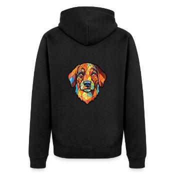 Cimarron Uruguayo Dog Breed Colorful Watercolor - Unisex Premium Organic Zip Hoodie - black - Back - Nico (187cm)