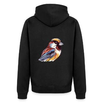 Sperling Buntes Aquarell Cartoon Kawaii Tier - Unisex Premium Bio Zip Hoodie - Schwarz - Hinten - Nico (187cm)