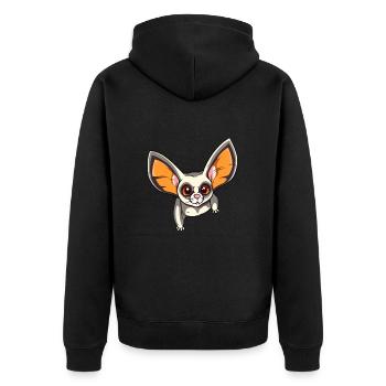 Zuckergleiter Bunte Aquarell-Karikatur Kawaii An - Unisex Premium Bio Zip Hoodie - Schwarz - Hinten - Nico (187cm)
