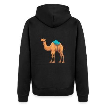 Camel Colorful Watercolor Cartoon Kawaii Animal - Unisex Premium Organic Zip Hoodie - black - Back - Nico (187cm)