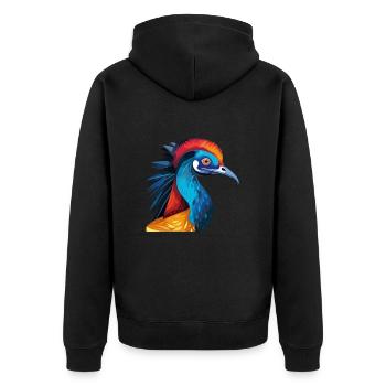 Casoar Aquarelle Colorée Dessin Animé Kawaii Anima - Veste à capuche bio Premium Unisexe - noir - Dos - Nico (187cm)
