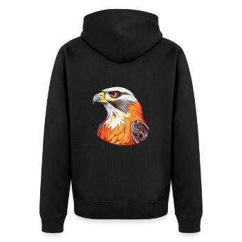 Falcon Colorful Watercolor Cartoon Kawaii Animal - Unisex Premium Organic Zip Hoodie - black - Back - Nico (187cm)