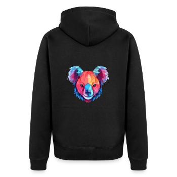 Koala Buntes Aquarell Cartoon Kawaii Tier - Unisex Premium Bio Zip Hoodie - Schwarz - Hinten - Nico (187cm)