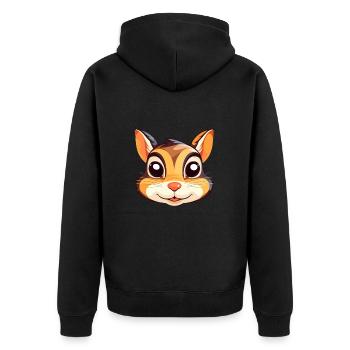 Chipmunk Colorful Watercolor Cartoon Kawaii Animal - Unisex Premium Organic Zip Hoodie - black - Back - Nico (187cm)