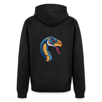 Cobra Aquarelle Colorée Dessin Animé Kawaii Animal - Veste à capuche bio Premium Unisexe - noir - Dos - Nico (187cm)