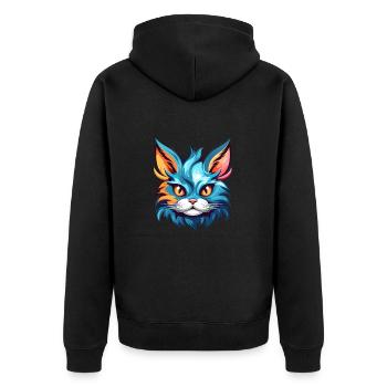 Chaton coloré aquarelle dessin animé kawaii animal - Veste à capuche bio Premium Unisexe - noir - Dos - Nico (187cm)