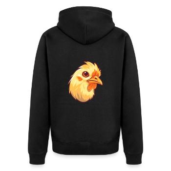Chick Pet Colorful Watercolor Cartoon Kawaii Anima - Unisex Premium Organic Zip Hoodie - black - Back - Nico (187cm)