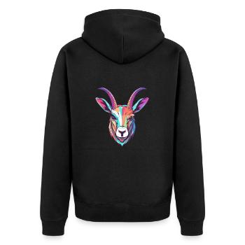 Oryx Aquarelle Colorée Dessin Animé Kawaii Animal - Veste à capuche bio Premium Unisexe - noir - Dos - Nico (187cm)