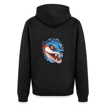 Barracuda Aquarelle Colorée Dessin Animé Kawaii Anima - Veste à capuche bio Premium Unisexe - noir - Dos - Nico (187cm)