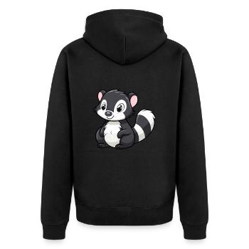 Skunk Mignon Dessin Animé Kawaii Aquarelle Animal De Compagnie - Veste à capuche bio Premium Unisexe - noir - Dos - Nico (187cm)