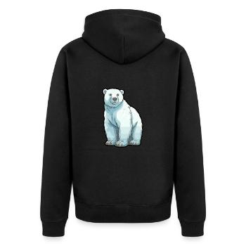 Ours polaire mignon dessin animé kawaii aquarelle Animal P - Veste à capuche bio Premium Unisexe - noir - Dos - Nico (187cm)