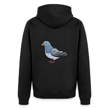 Pigeon Mignon Dessin Animé Kawaii Aquarelle Animal De Compagnie - Veste à capuche bio Premium Unisexe - noir - Dos - Nico (187cm)