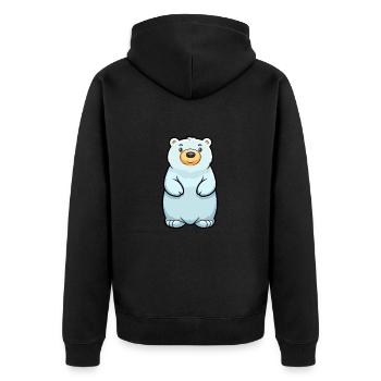 Ours polaire mignon dessin animé kawaii aquarelle Animal P - Veste à capuche bio Premium Unisexe - noir - Dos - Nico (187cm)