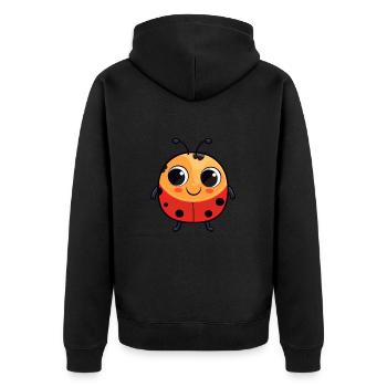 Ladybug Cute Cartoon Kawaii Watercolor Animal Pet - Unisex Premium Organic Zip Hoodie - black - Back - Nico (187cm)