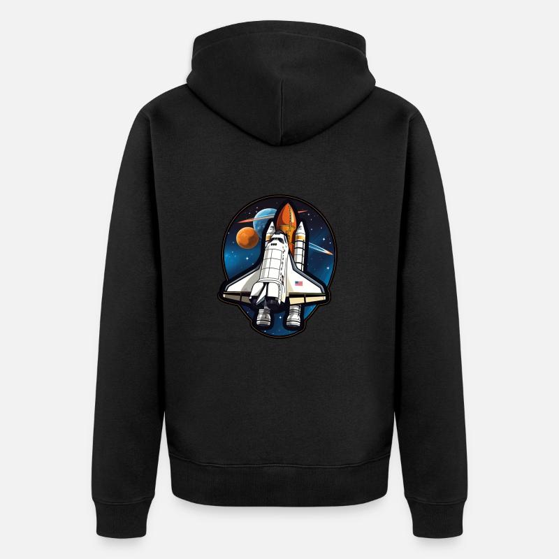 Navette spatiale spatiale - Veste à capuche bio Premium Unisexe - noir