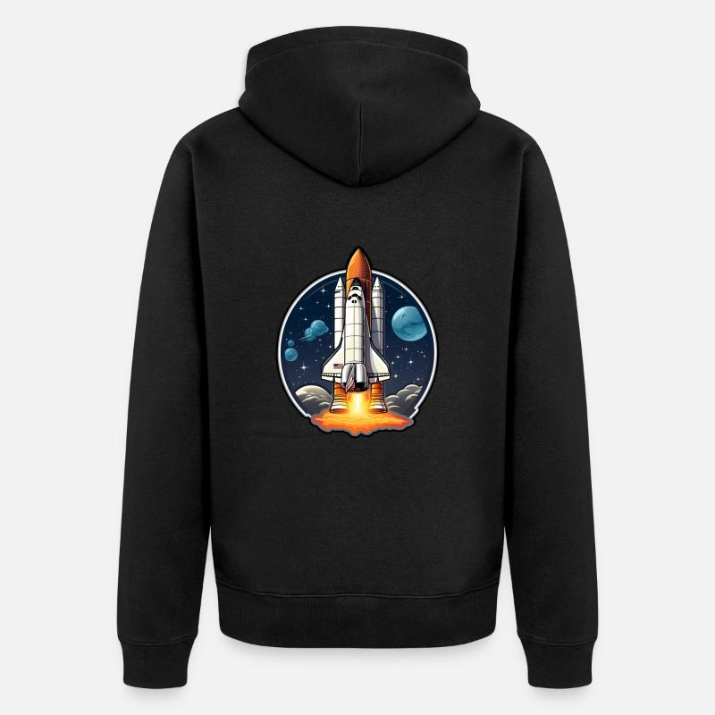 Spaceshuttle Raumfahrt - Unisex Premium Bio Zip Hoodie - Schwarz