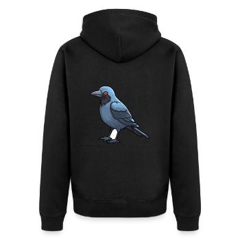 Corbeau mignon dessin animé kawaii aquarelle animal animal de compagnie - Veste à capuche bio Premium Unisexe - noir - Dos - Nico (187cm)
