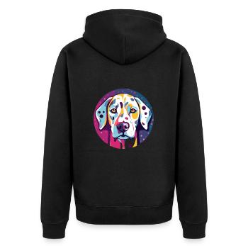 Dalmatinischer Hund Bunte Karikatur Kawai - Unisex Premium Bio Zip Hoodie - Schwarz - Hinten - Nico (187cm)