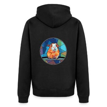 Cochon d’Inde vitrail coloré Cartoon Kawaii A - Veste à capuche bio Premium Unisexe - noir - Dos - Nico (187cm)