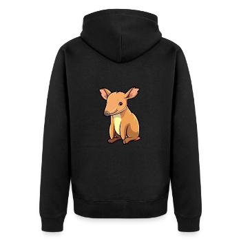 Aardvark Cute Cartoon Kawaii Watercolor Animal Pet - Unisex Premium Organic Zip Hoodie - black - Back - Nico (187cm)