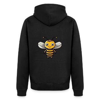 Abeille mignon dessin animé kawaii aquarelle animal animal de compagnie - Veste à capuche bio Premium Unisexe - noir - Dos - Nico (187cm)