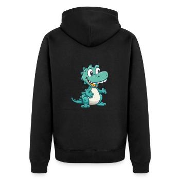 Crocodile Mignon Dessin Animé Kawaii Aquarelle Animal Pe - Veste à capuche bio Premium Unisexe - noir - Dos - Nico (187cm)