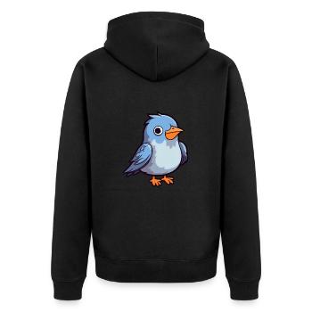 Kuckuck niedliche Karikatur Kawaii Aquarell Tier Haustier - Unisex Premium Bio Zip Hoodie - Schwarz - Hinten - Nico (187cm)