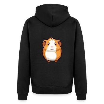 Cochon d’Inde mignon dessin animé kawaii aquarelle Animal P - Veste à capuche bio Premium Unisexe - noir - Dos - Nico (187cm)