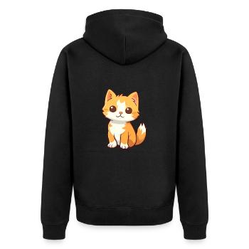 Chaton mignon dessin animé kawaii aquarelle Animal de compagnie - Veste à capuche bio Premium Unisexe - noir - Dos - Nico (187cm)