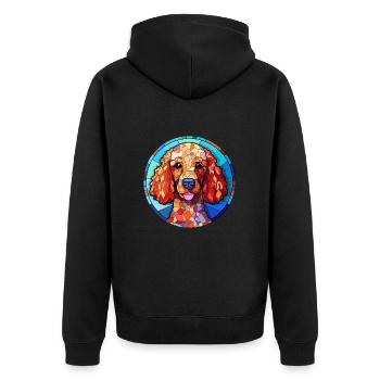 Pudel Hund Bunte Karikatur Kawaii A - Unisex Premium Bio Zip Hoodie - Schwarz - Hinten - Nico (187cm)