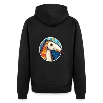 Anteater Stained Glass Colorful Cartoon Kawaii Ani - Unisex Premium Organic Zip Hoodie - black - Back - Nico (187cm)