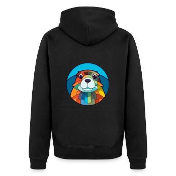 Gopher Stained Glass Colorful Cartoon Kawaii Anima - Unisex Premium Organic Zip Hoodie - black - Back - Nico (187cm)