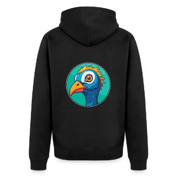 Paon vitrail coloré dessin animé Kawaii Anim - Veste à capuche bio Premium Unisexe - noir - Dos - Nico (187cm)