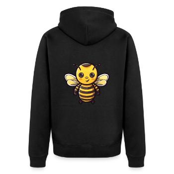 Abeille mignon heureux kawaii dessin animé Clipart Animal - Veste à capuche bio Premium Unisexe - noir - Dos - Nico (187cm)